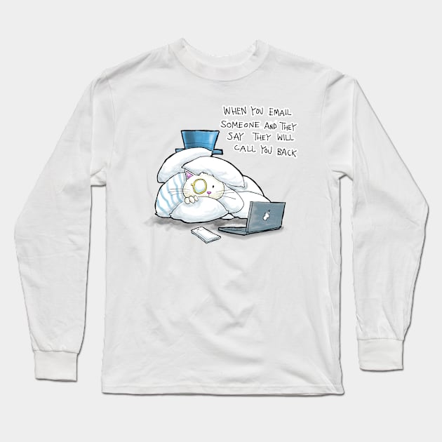 Dapper Cat - Emails Long Sleeve T-Shirt by johnnybuzt